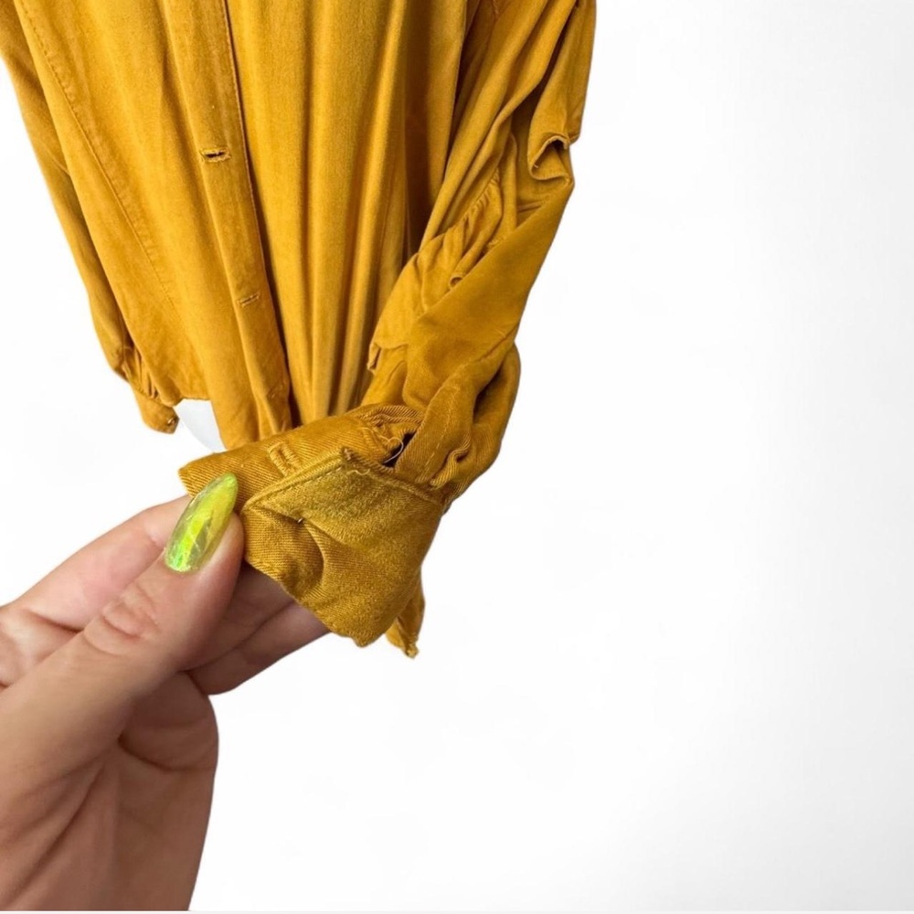 Cache Vintage Blouse Button Down Yellow Ruffled B… - image 8